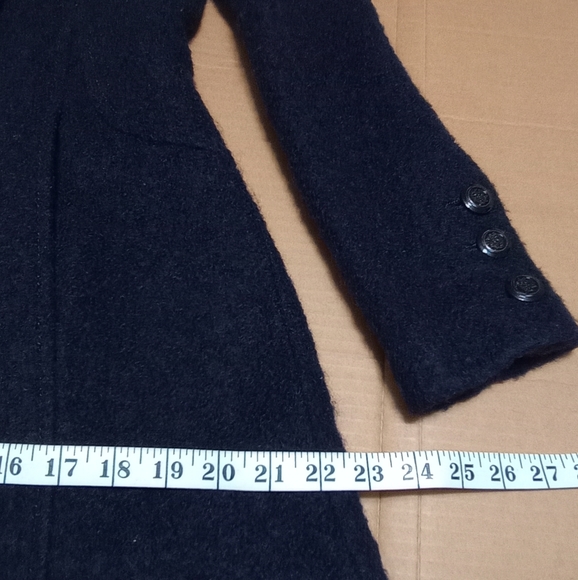 Guess Los Angeles Dark Blue Wool Asymmetrical Women's Blend Coat/Jacket S/Petite - Picture 17 of 17